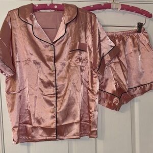 MAKE A BUNDLE! Pink and black Trim Pajama Set